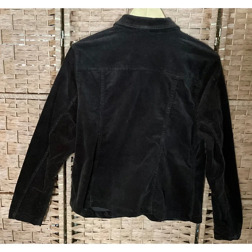 Relativity Corduroy Brown Blazer Jacket Womens Large Petite Button Military Punk
